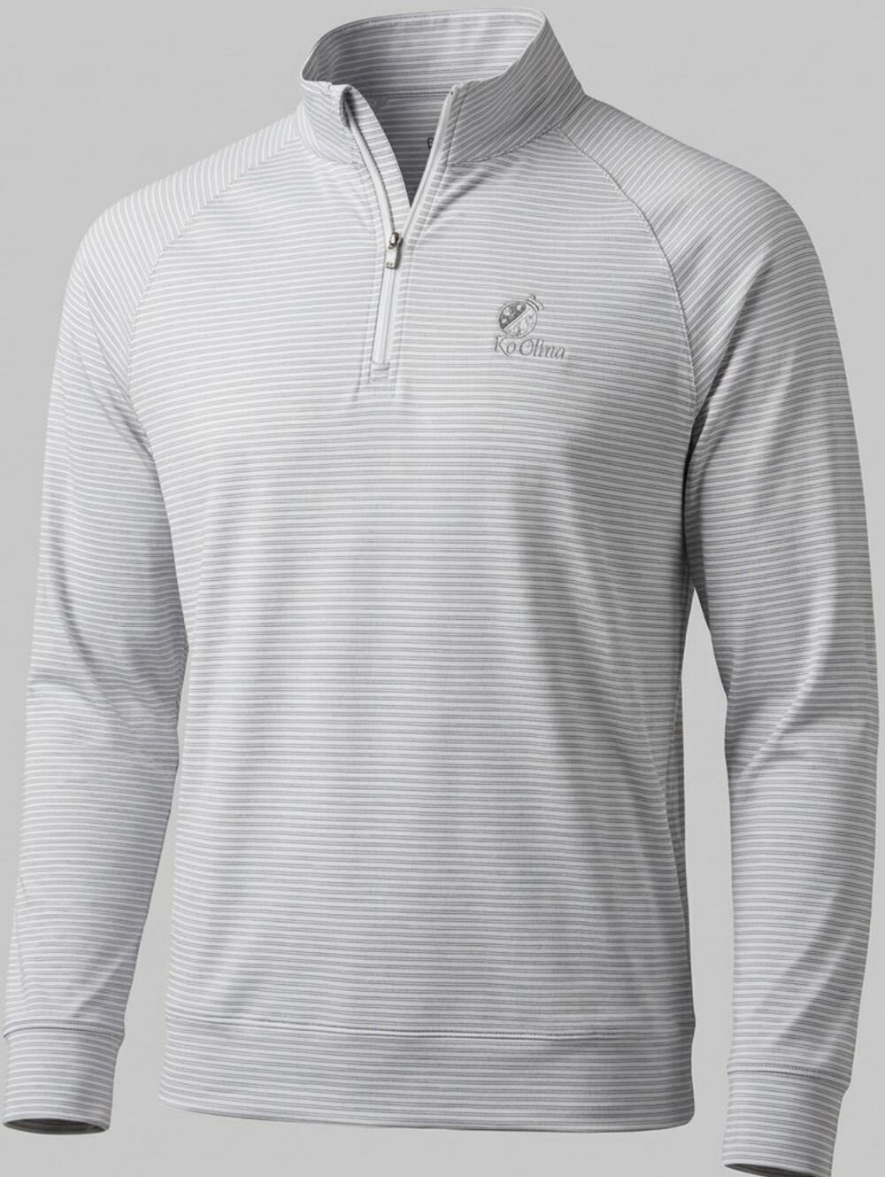 Holderness & Bourne Men's S 1/4 Zip Pullover White And Grey Ko Olina Golf Course